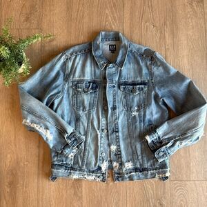 2000’s GAP OVERSIZED BOYFRIEND DENIM JACKET SIZE MEDIUM EUC